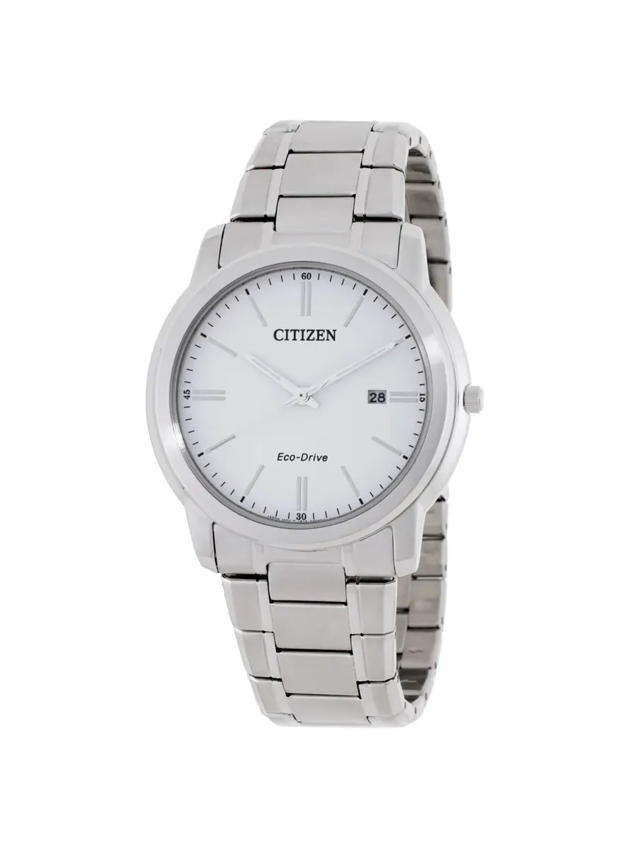 Мужские часы Citizen Eco-Drive с белым циферблатом AW1218-56A — изображение 1 из 3, оттенок серебряный