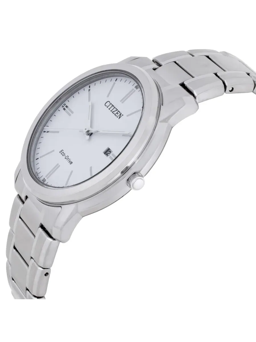 Мужские часы Citizen Eco-Drive с белым циферблатом AW1218-56A — изображение 2 из 3, оттенок серебряный