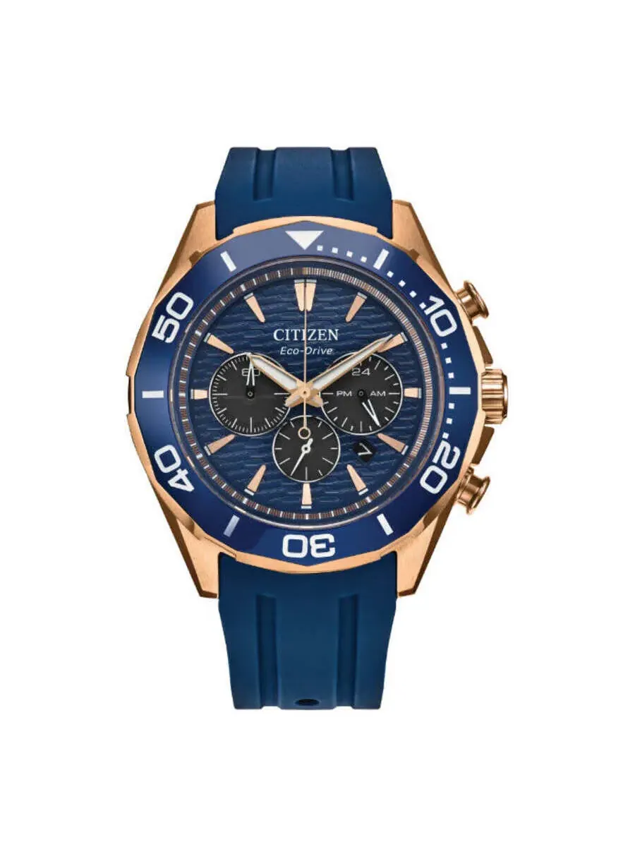 Мужские часы Citizen Endeavor Chronograph Quartz с синим циферблатом CA4733-00L — синий