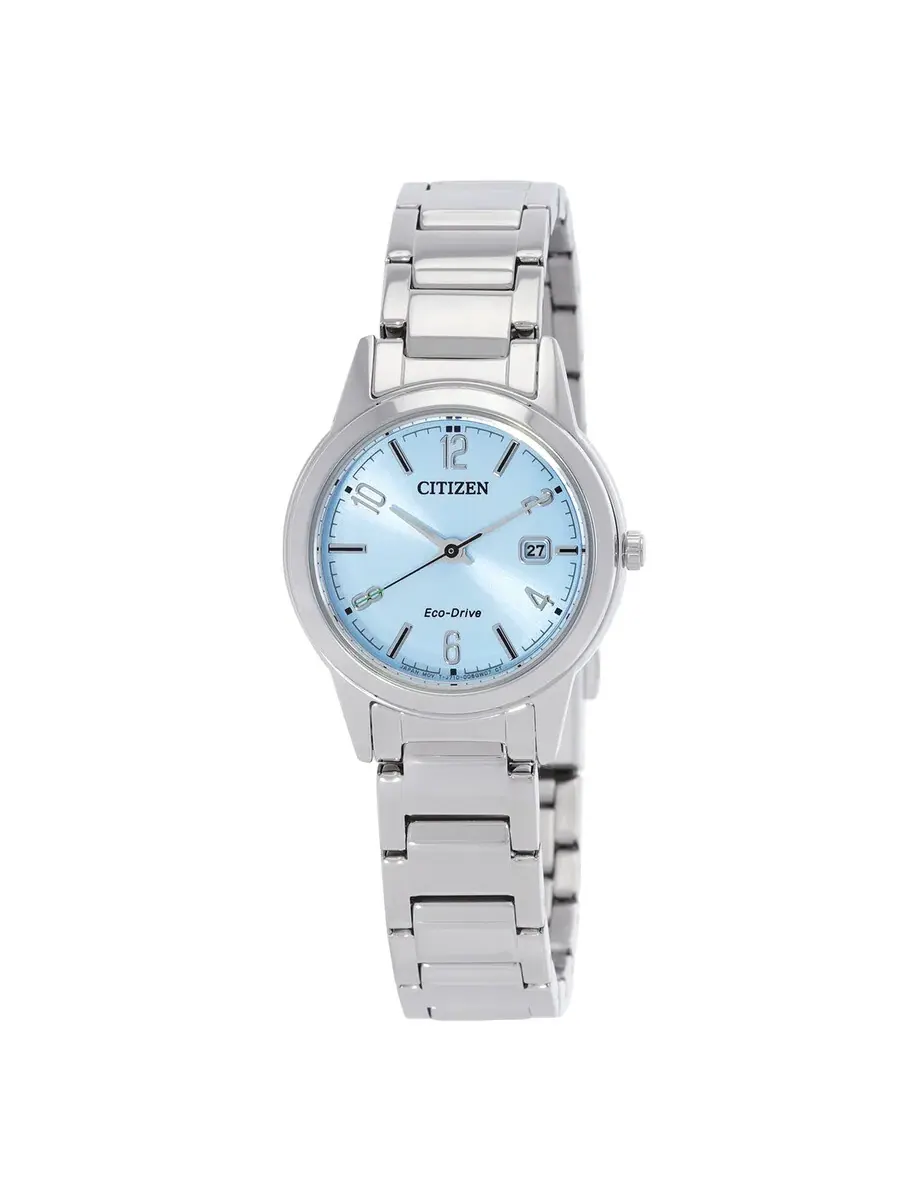 Женские часы Citizen Eco-Drive с синим циферблатом FE1241-71L — серебристый