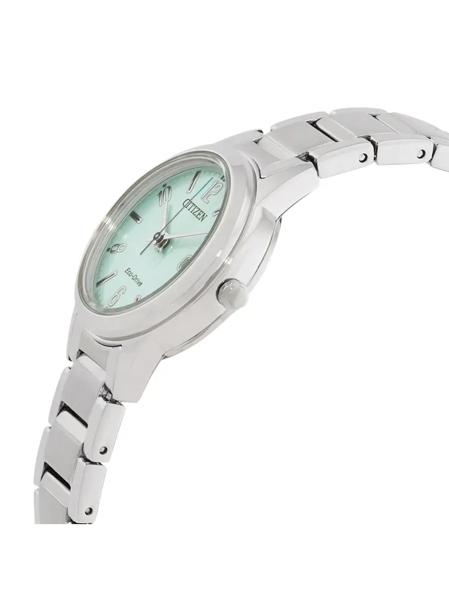 Женские часы Citizen Eco-Drive с зеленым циферблатом FE1241-71X — изображение 2 из 3, оттенок серебряный