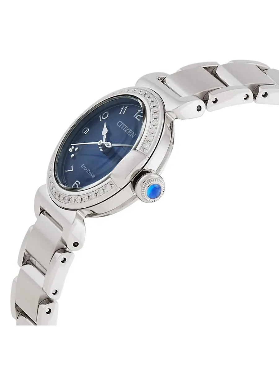 Женские часы Citizen L May Bells Crystal Eco-Drive с синим циферблатом EM1120-87L — изображение 2 из 3, оттенок серебряный