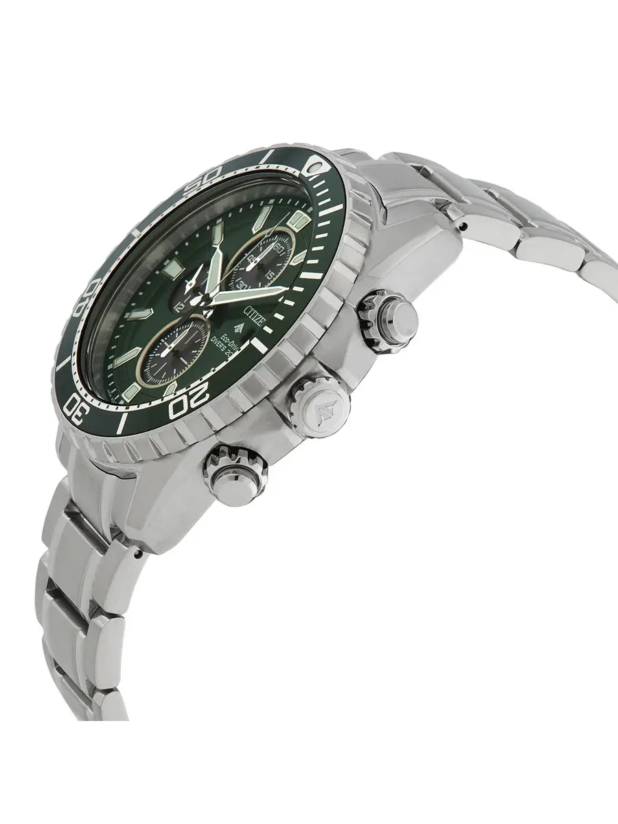 Мужские часы Citizen Promaster Dive Chronograph Eco-Drive с зеленым циферблатом CA0820-50X — изображение 2 из 3
