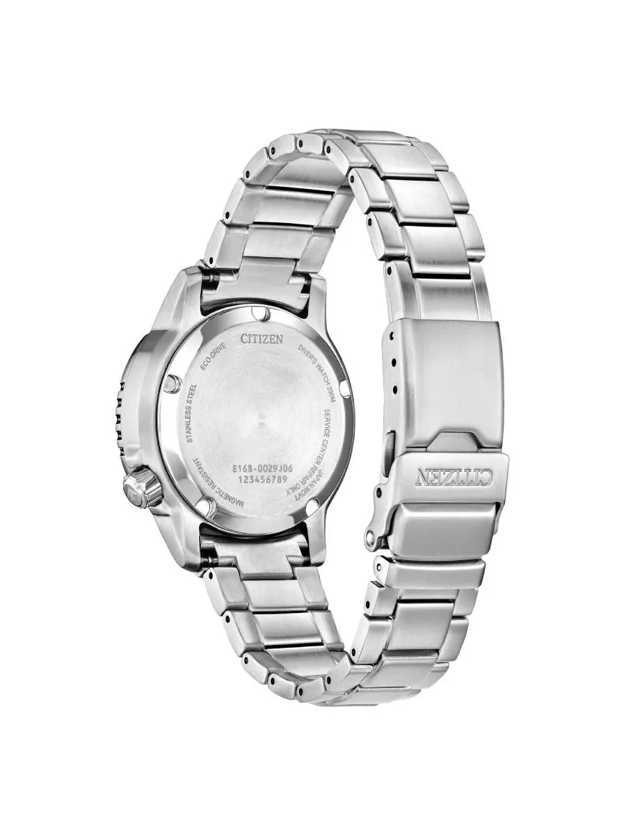 Женские часы Citizen Promaster Dive с фиолетовым циферблатом EO2027-50X — изображение 3 из 3, оттенок серебряный
