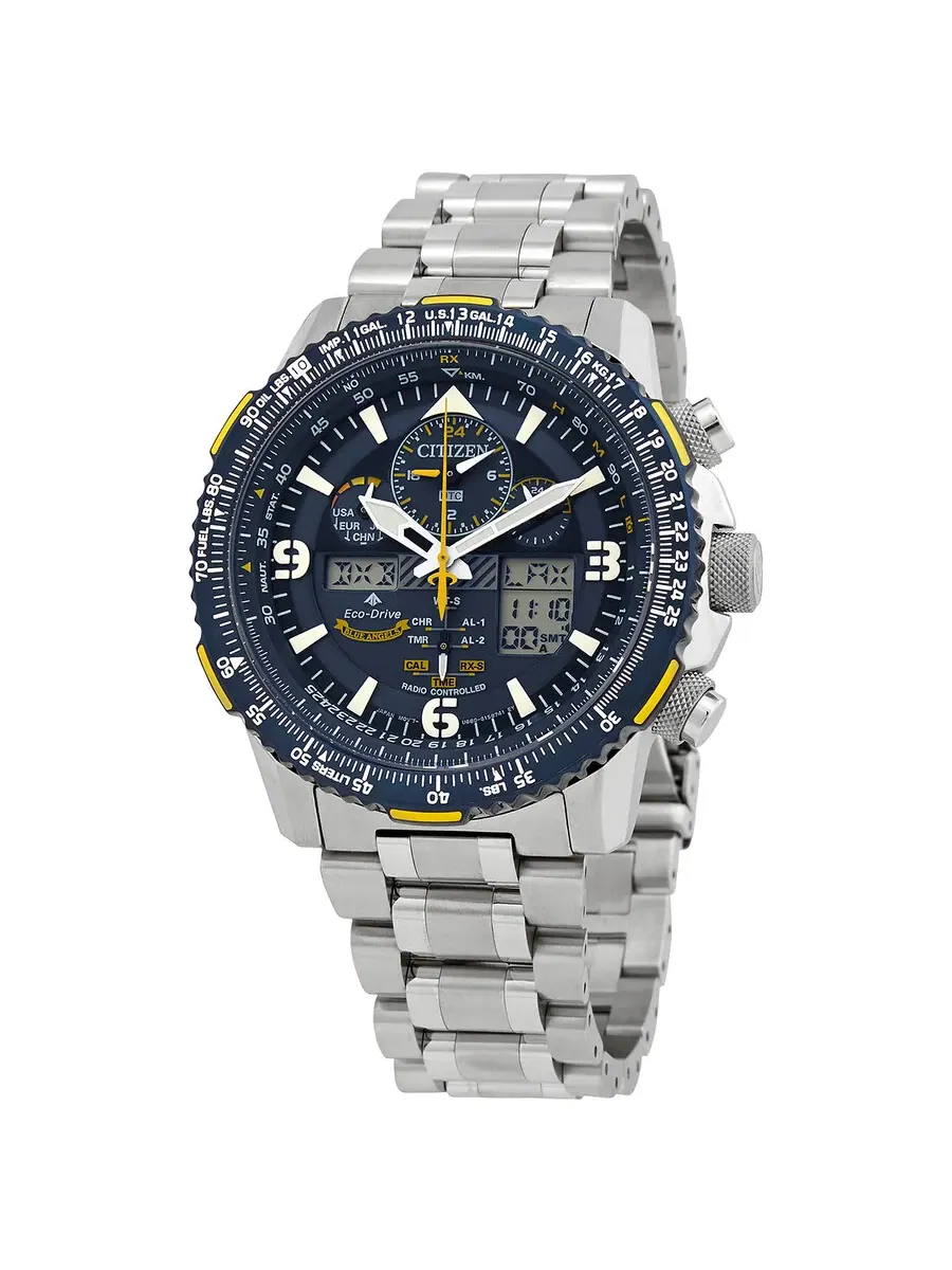 Мужские часы Citizen Promaster Skyhawk A-T с вечным календарем, хронографом и синим циферблатом JY8078-52L, оттенок синий