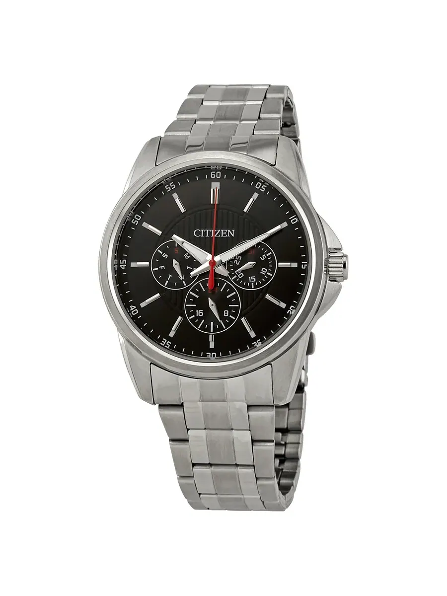 Мужские кварцевые часы Citizen AG8340-58E с черным циферблатом и корпусом из нержавеющей стали — изображение 1 из 3