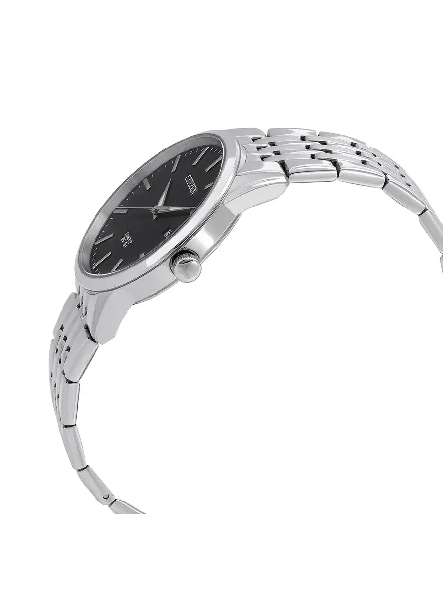 Мужские кварцевые часы Citizen BI5000-87E с черным циферблатом — изображение 2 из 3, оттенок серебряный