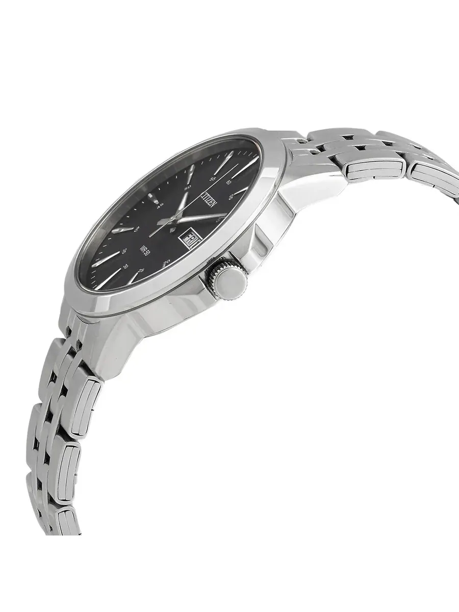 Мужские часы Citizen Quartz с черным циферблатом и корпусом из нержавеющей стали BF2011-51E — изображение 2 из 3