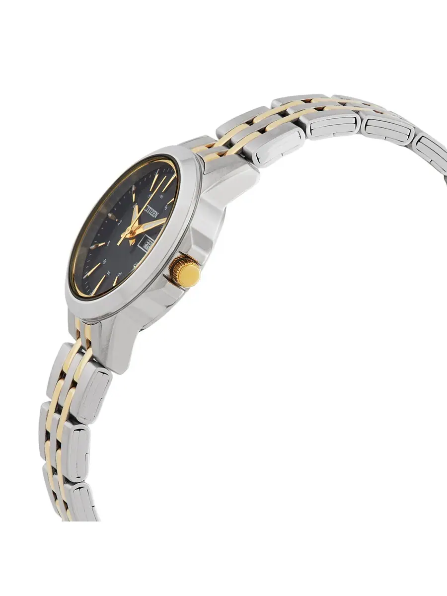 Женские кварцевые часы Citizen EQ0608-55E с черным циферблатом и двухцветной отделкой — изображение 2 из 3