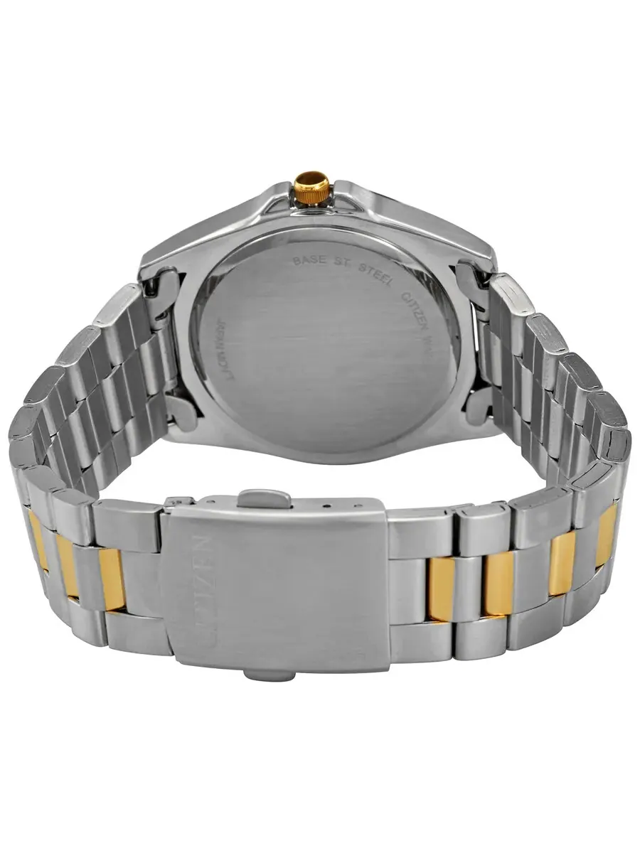 Мужские часы Citizen Quartz с черным циферблатом и двухцветным корпусом BF0584-56E — изображение 3 из 3, оттенок серебряный