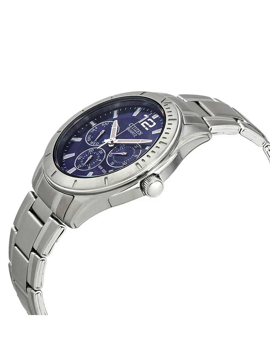 Мужские кварцевые часы Citizen AG8300-52L с синим циферблатом и корпусом из нержавеющей стали — изображение 2 из 3