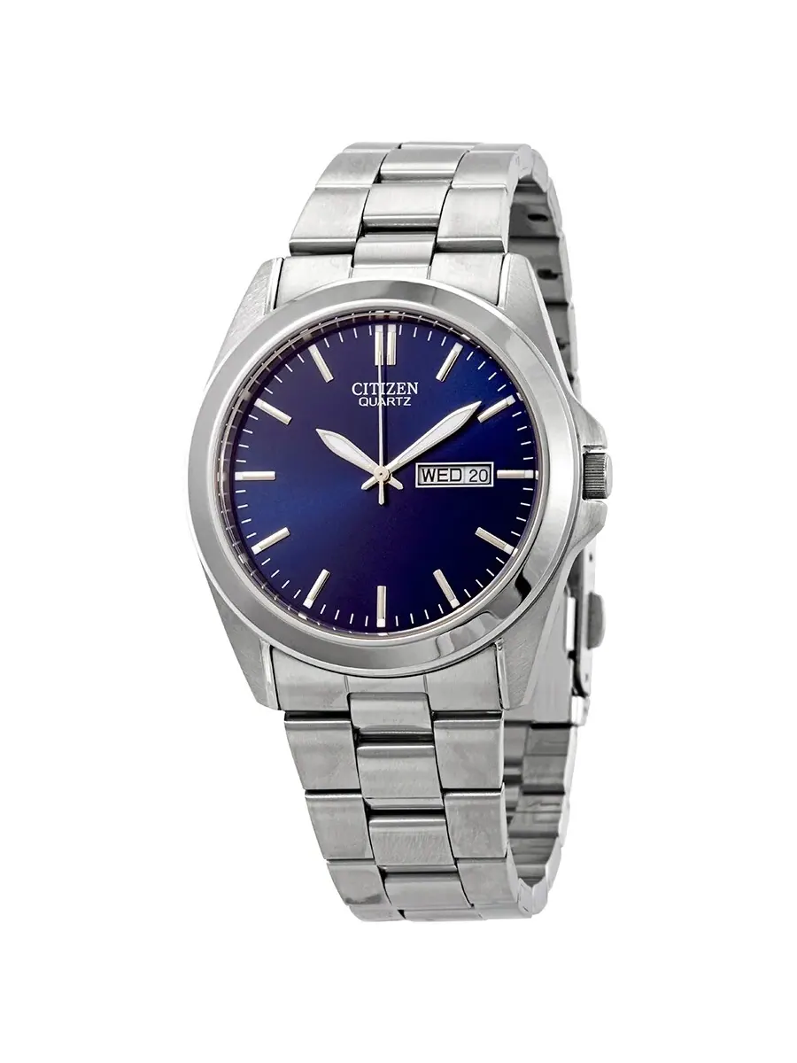 Мужские часы Citizen Quartz с синим циферблатом и стальным корпусом BF0580-57L — изображение 1 из 3, оттенок серебряный