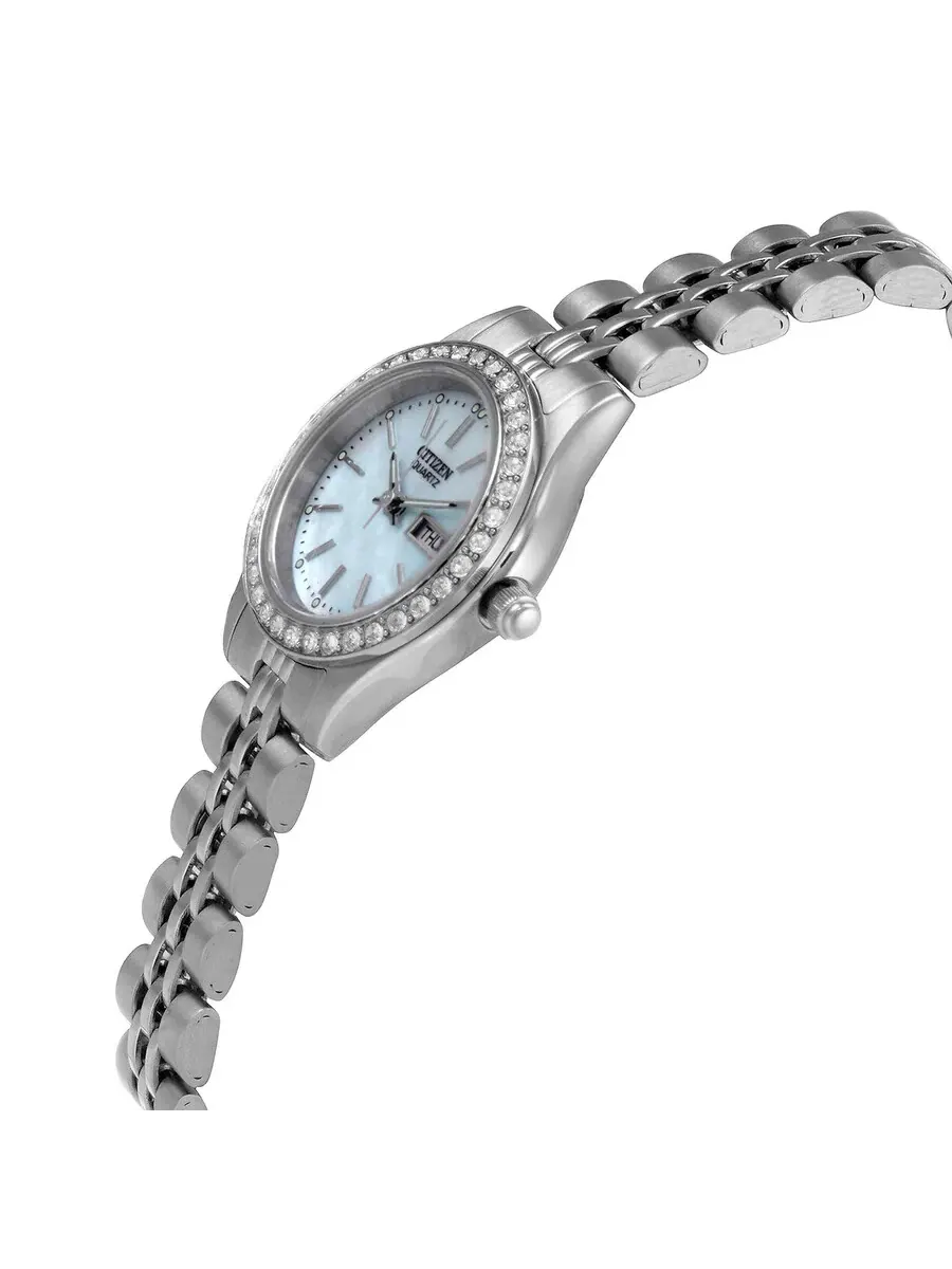 Женские часы Citizen Quartz с синим циферблатом EQ0530-51N — изображение 2 из 3, оттенок серебряный