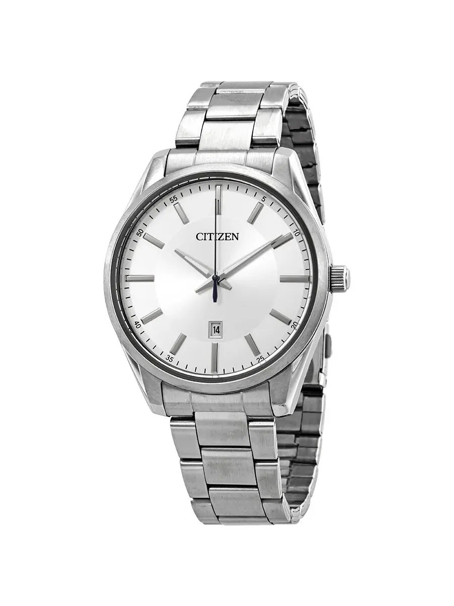 Мужские часы Citizen Quartz с серебристым циферблатом и стальным корпусом BI1030-53A — изображение 1 из 3, оттенок серебряный
