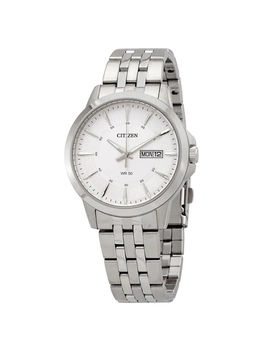 Мужские часы Citizen Quartz с серебристым циферблатом и стальным корпусом BF2011-51A — изображение 1 из 3, оттенок серебряный