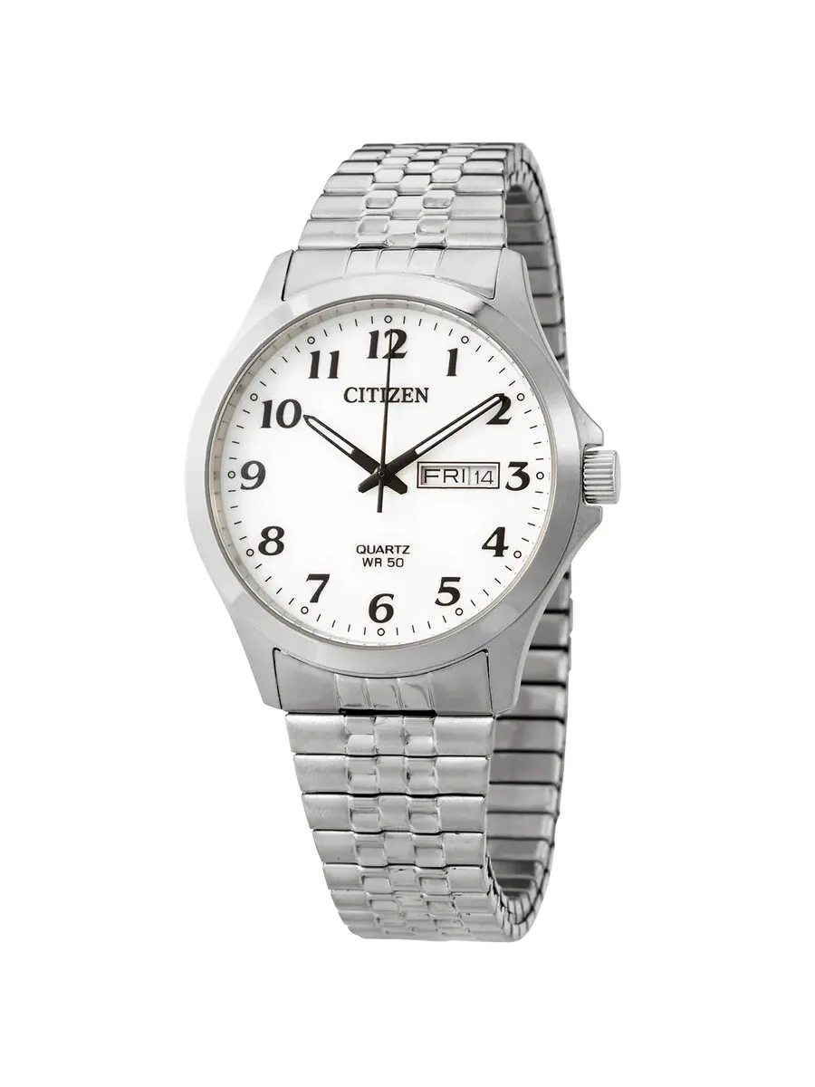 Мужские кварцевые часы Citizen BF5000-94A с белым циферблатом и корпусом из нержавеющей стали — изображение 1 из 3