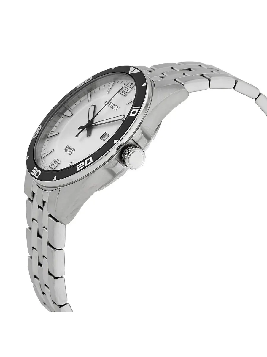 Мужские часы Citizen Quartz с белым циферблатом и корпусом из нержавеющей стали BI5051-51A — изображение 2 из 3