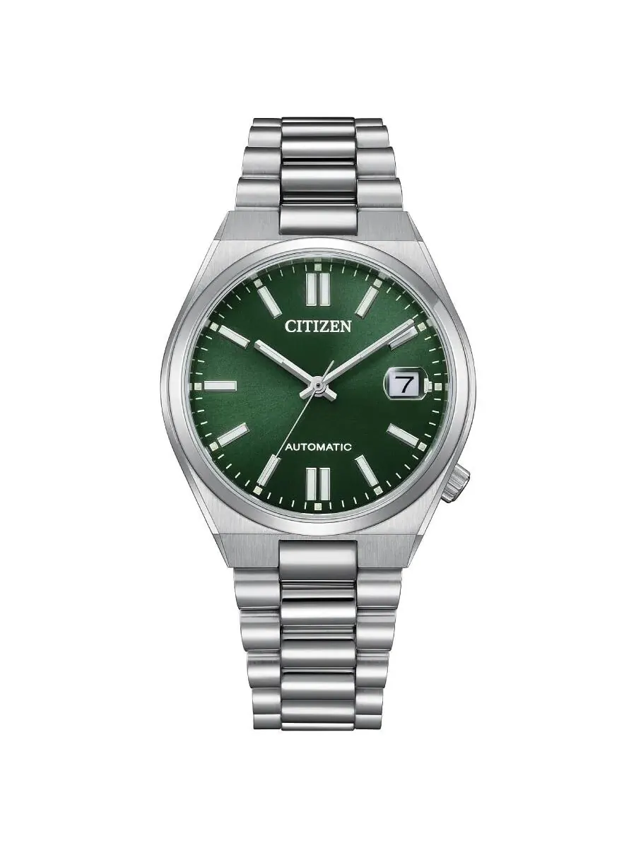 Часы Citizen Tsuyosa с автоматическим механизмом и зеленым циферблатом NJ0200-50X — серебристый