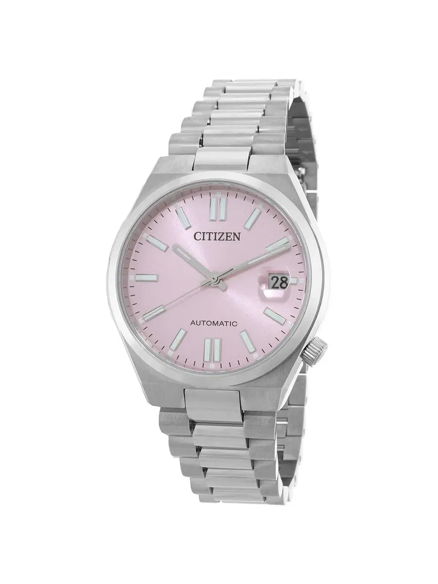 Часы Citizen Tsuyosa Automatic с пастельно-розовым циферблатом NJ0200-50Z — серебристый