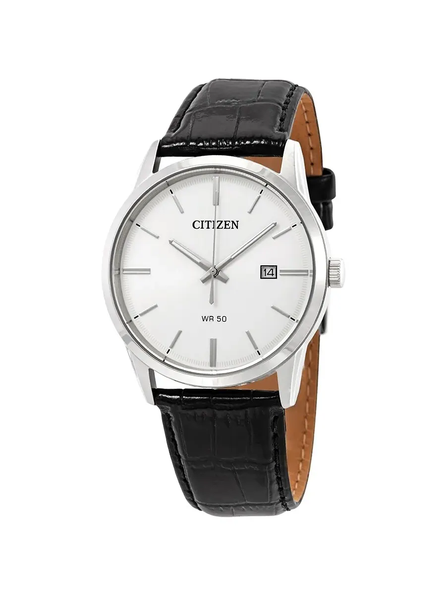 Мужские часы Citizen Quartz с белым циферблатом BI5000-01A — изображение 1 из 3, оттенок серебряный