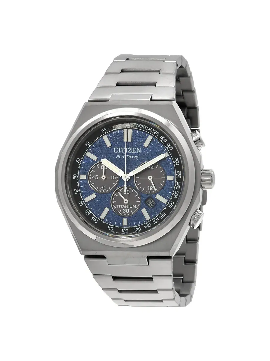 Мужские часы Citizen Zenshin Chronograph с синим циферблатом CA4610-85L — изображение 1 из 3, оттенок серебряный