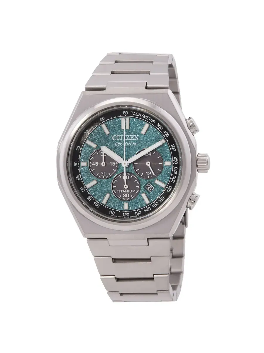 Мужские часы Citizen Zenshin Chronograph с зеленым циферблатом CA4610-85X — изображение 1 из 3, оттенок серебряный