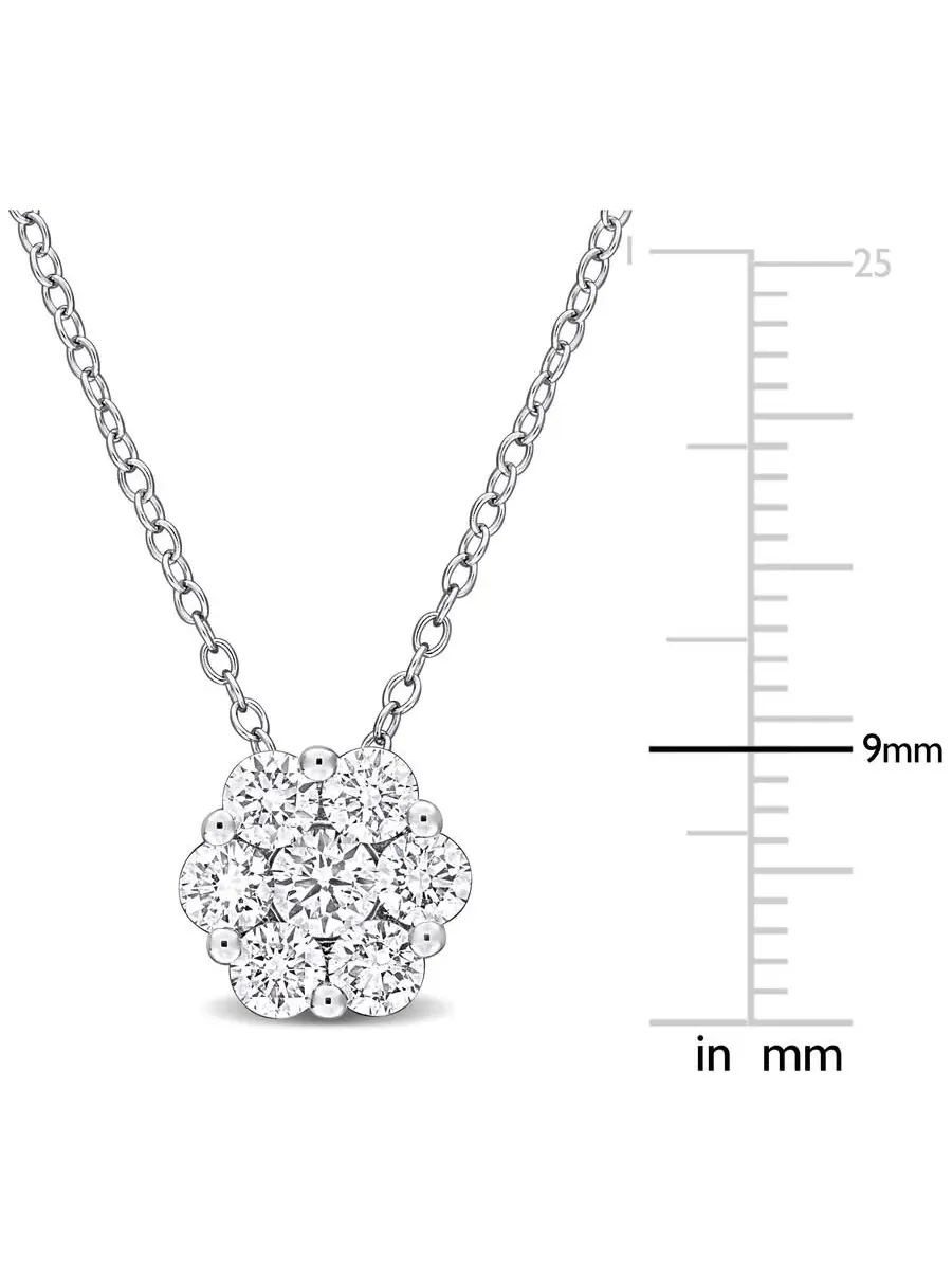 Подвеска Forever 1CT TW с лабораторно выращенным алмазом с цепочкой из стерлингового серебра Created Forever, оттенок белый