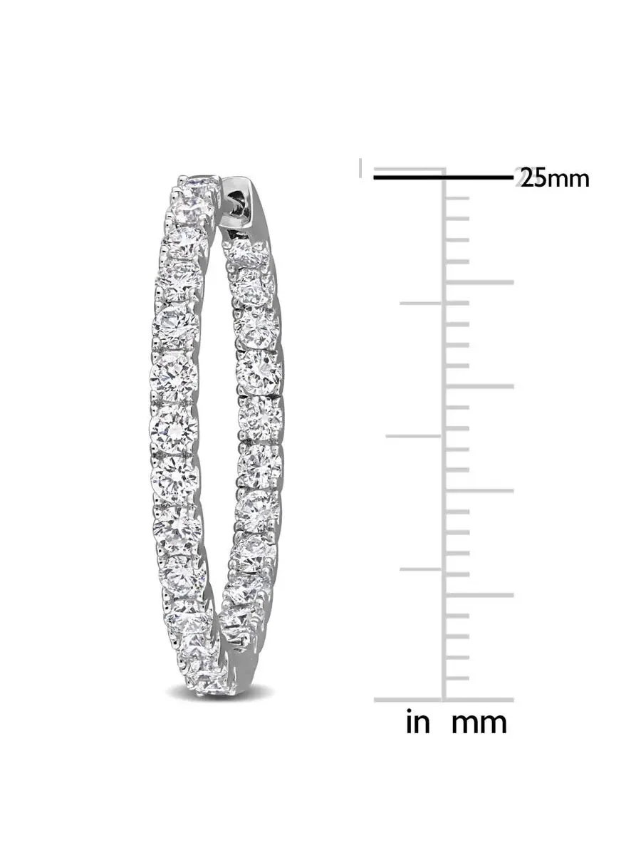 Серьги-кольца из серебра Forever 2 CT с лабораторно выращенными бриллиантами Created Forever — изображение 2 из 4
