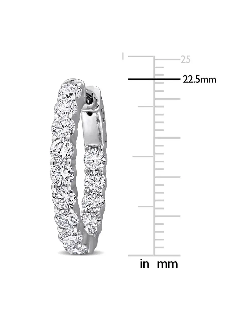 Серьги-конго Created Forever 3 1/10 CT с выращенными в лаборатории бриллиантами, 14k белое золото — изображение 2 из 4