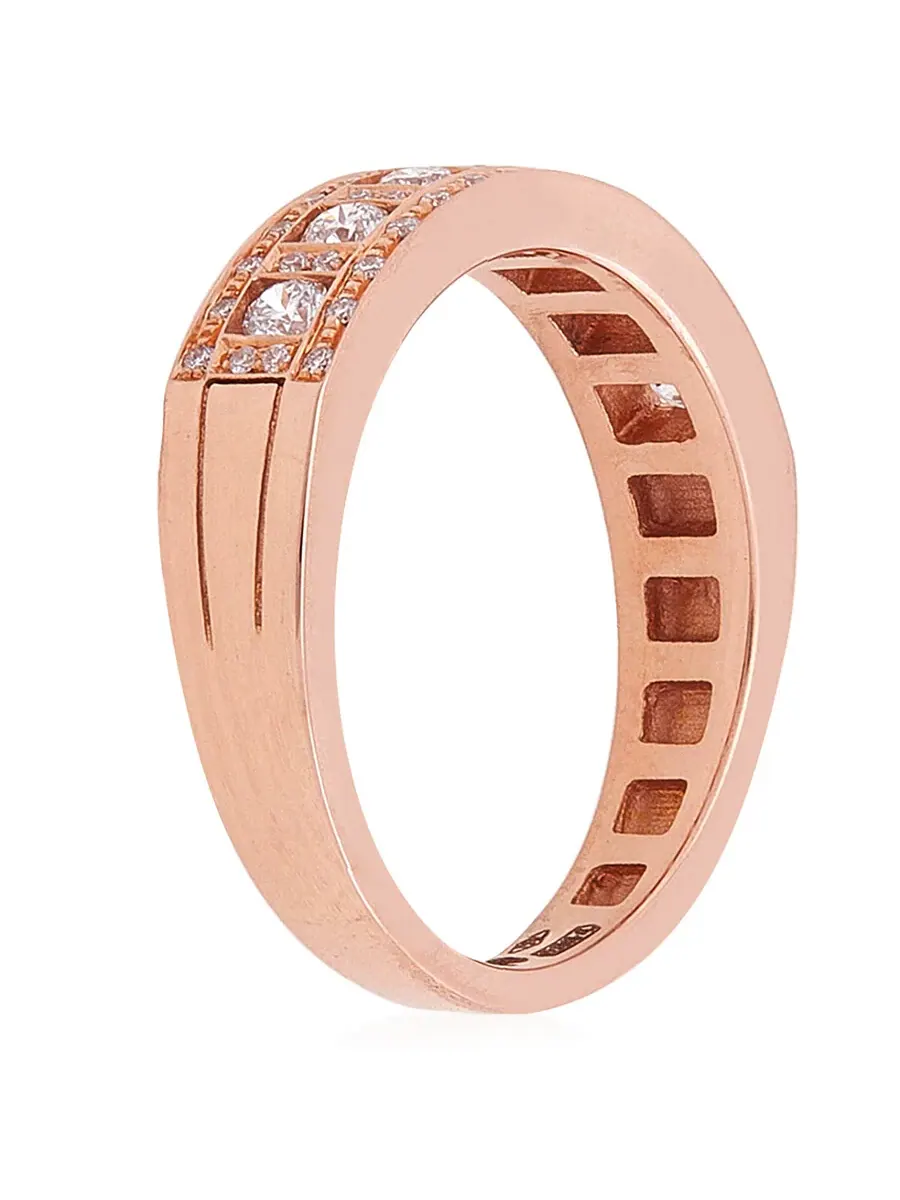 Кольцо Damiani Belle Epoque из 18-каратного розового золота с бриллиантом, размер 13 (США 6,5) — изображение 3 из 3