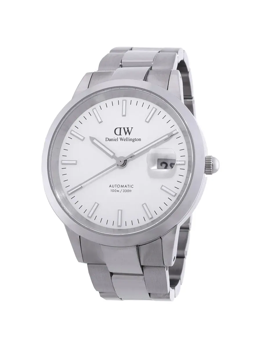 Часы Daniel Wellington Iconic Link Automatic с белым циферблатом DW00100754 — серебристый