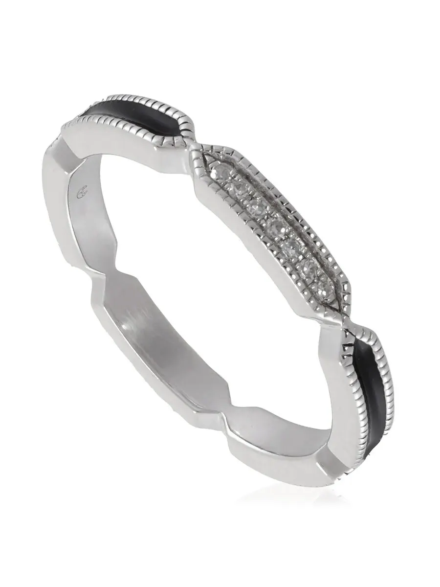 Кольцо Diamanti per Tutti для женщин с серебряным / черным черным вибрационным кольцом, серебристый/черный