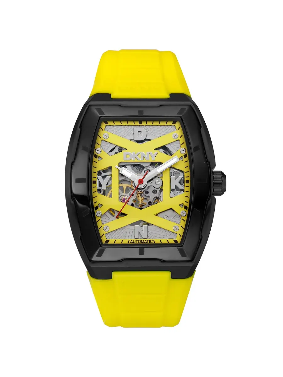Мужские модные часы DKNY с желтым циферблатом DK1G048P0055 — черный