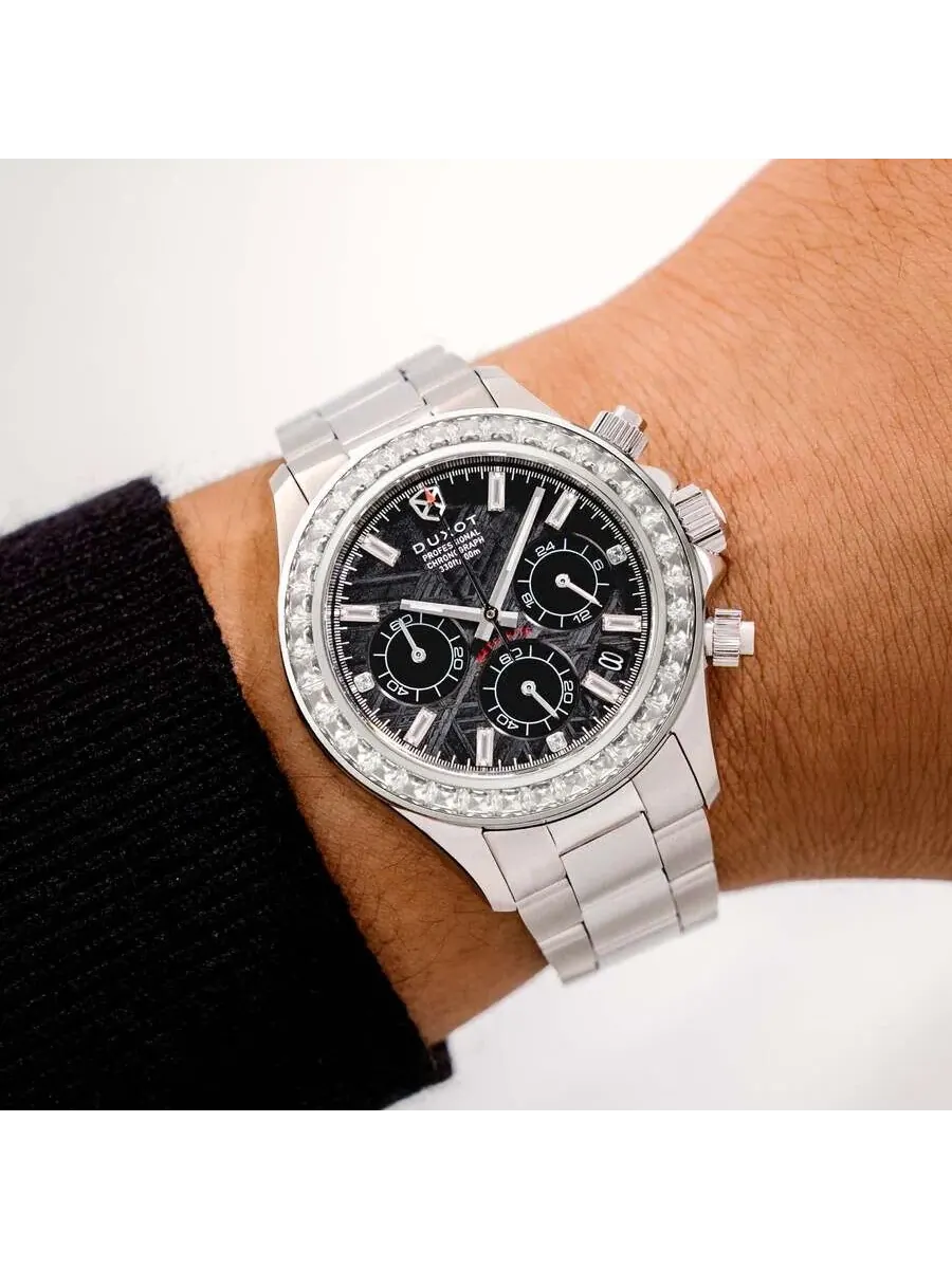 Мужские кварцевые часы Duxot Accelero Meteorite Chronograph с черным циферблатом DX-2071-11 — изображение 2 из 4