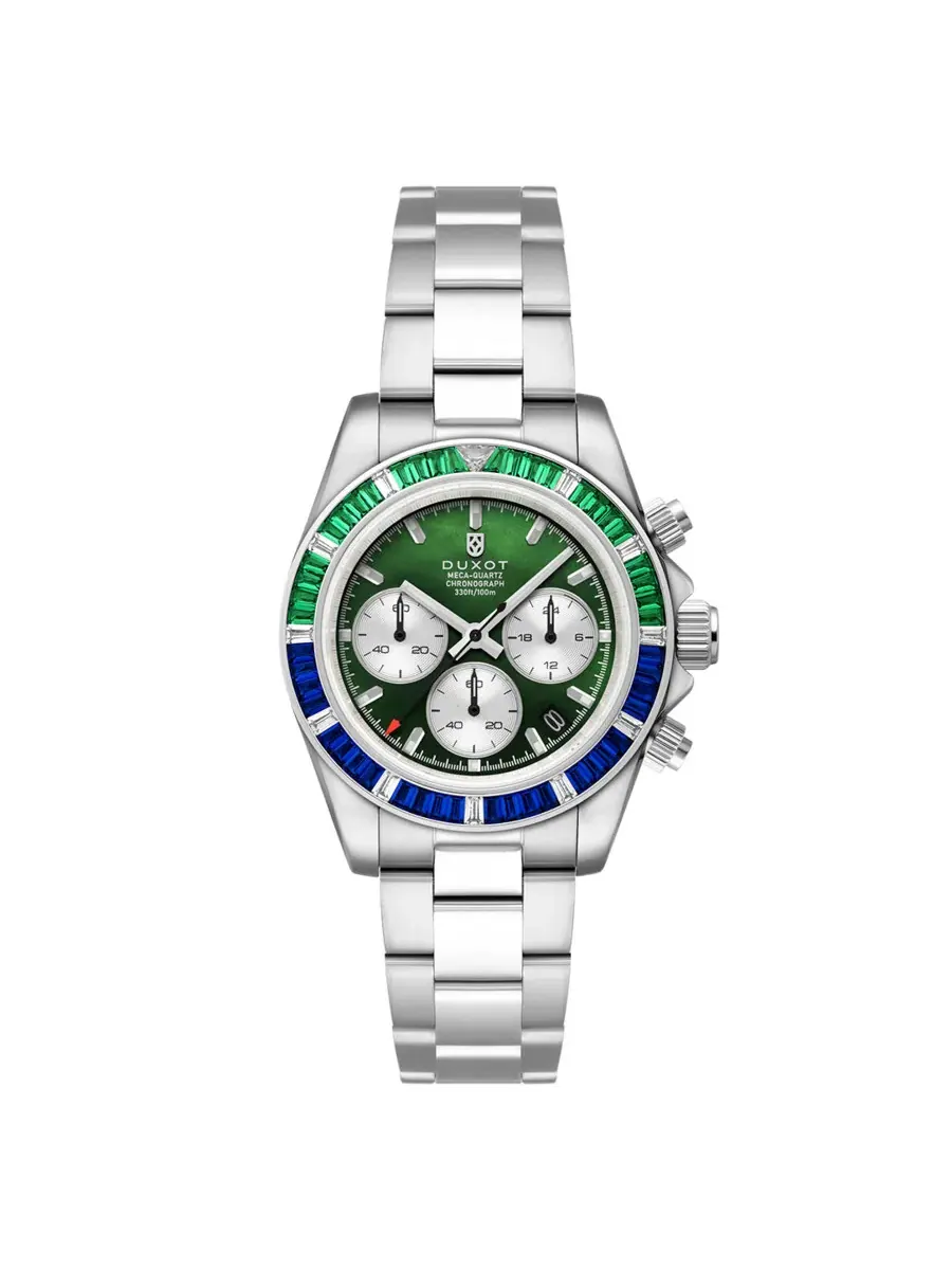 Мужские часы Duxot Accelero Rainbow Chronograph Quartz с зеленым циферблатом DX-2064-88 — зеленый
