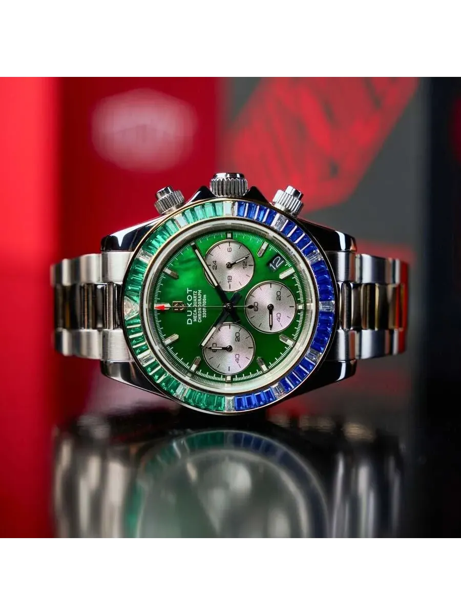 Мужские часы Duxot Accelero Rainbow Chronograph Quartz с зеленым циферблатом DX-2064-88 — изображение 4 из 4, оттенок зеленый