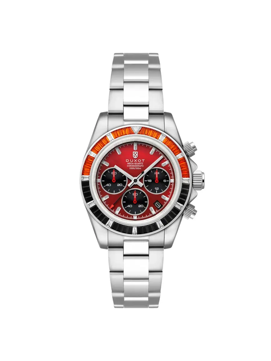 Мужские часы Duxot Accelero Rainbow Chronograph Quartz с красным циферблатом DX-2064-AA — красный