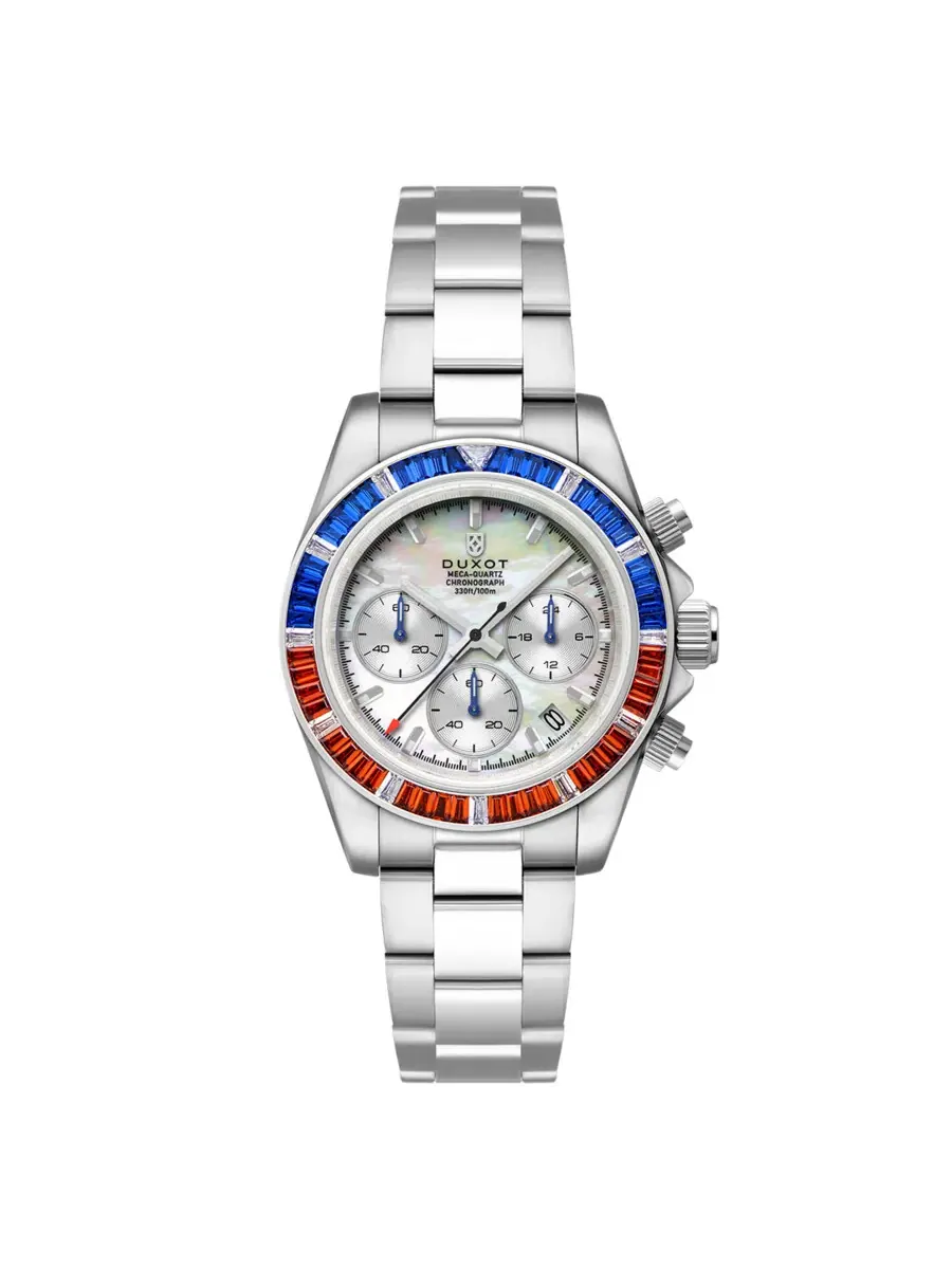 Мужские часы Duxot Accelero Rainbow Chronograph Quartz с белым циферблатом DX-2064-11 — белый