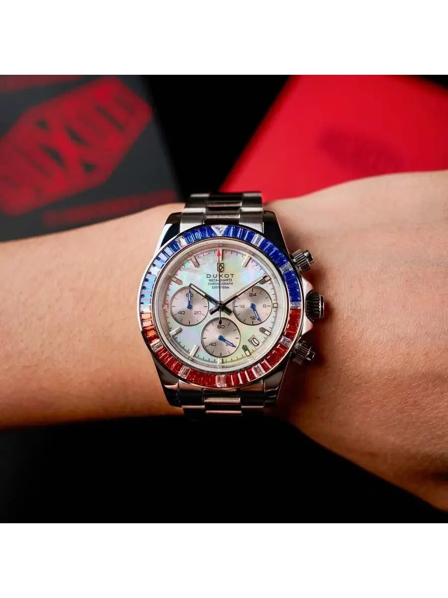 Мужские часы Duxot Accelero Rainbow Chronograph Quartz с белым циферблатом DX-2064-11 — изображение 2 из 4, оттенок белый