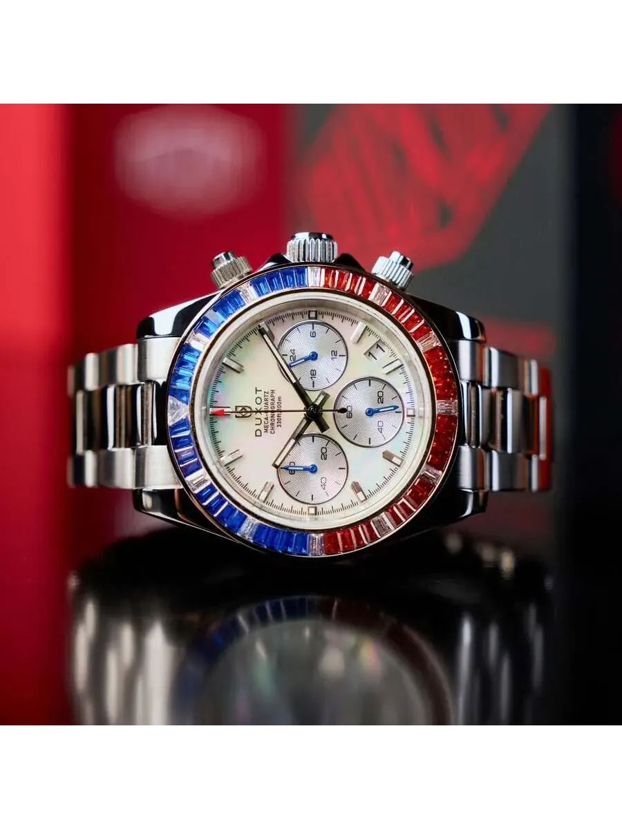 Мужские часы Duxot Accelero Rainbow Chronograph Quartz с белым циферблатом DX-2064-11 — изображение 4 из 4, оттенок белый