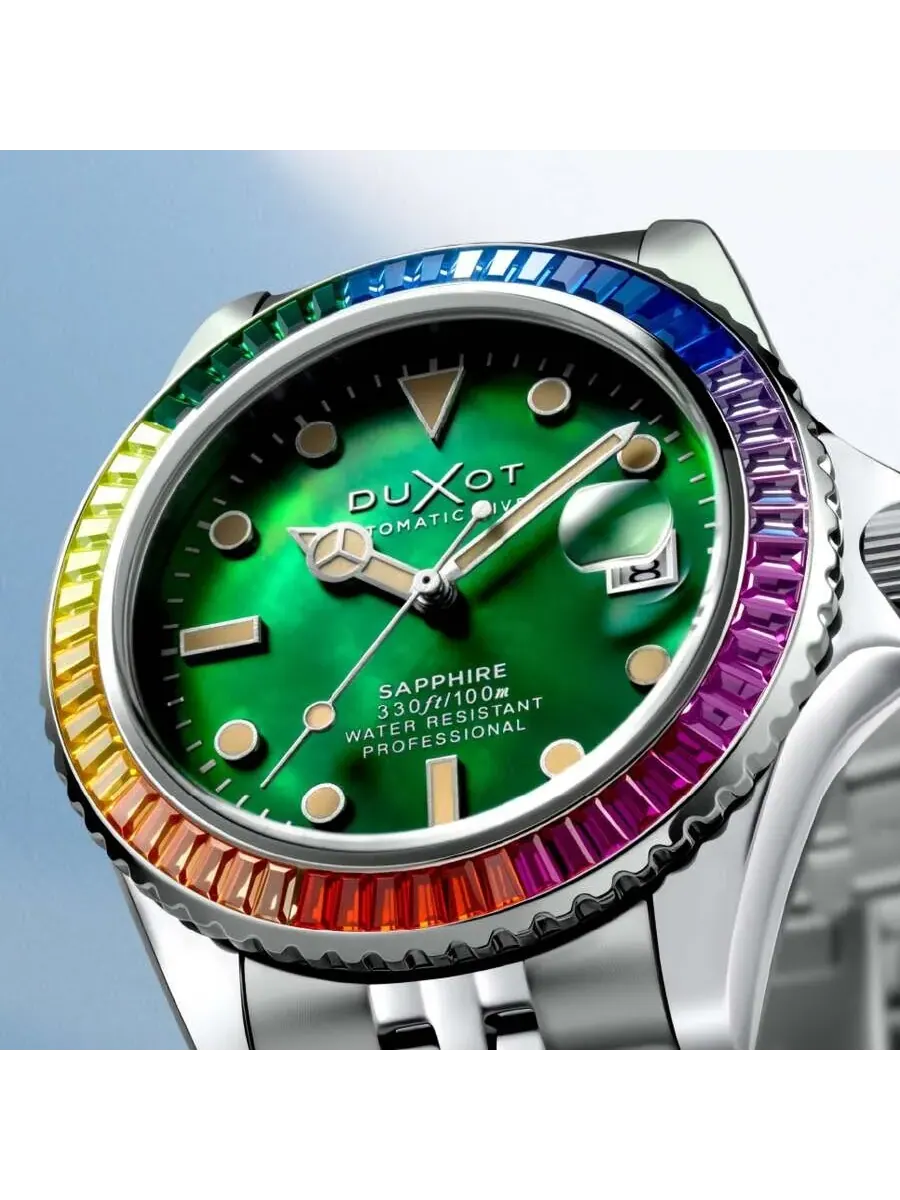 Мужские часы Duxot Atlantica 40 Rainbow Automatic с зеленым циферблатом DX-2077-66 — изображение 2 из 3, оттенок зеленый