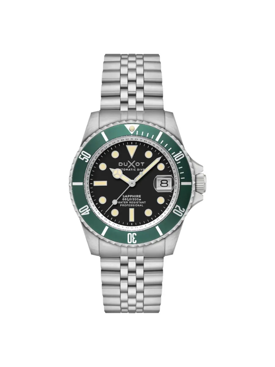 Мужские часы Duxot Atlantica Diver Automatic с черным циферблатом DX-2057-33 — зеленый