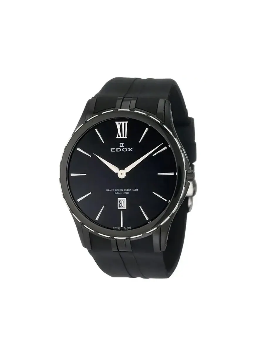 Мужские часы Edox Grand Ocean Quartz с черным циферблатом 27033 357N NIN — черный