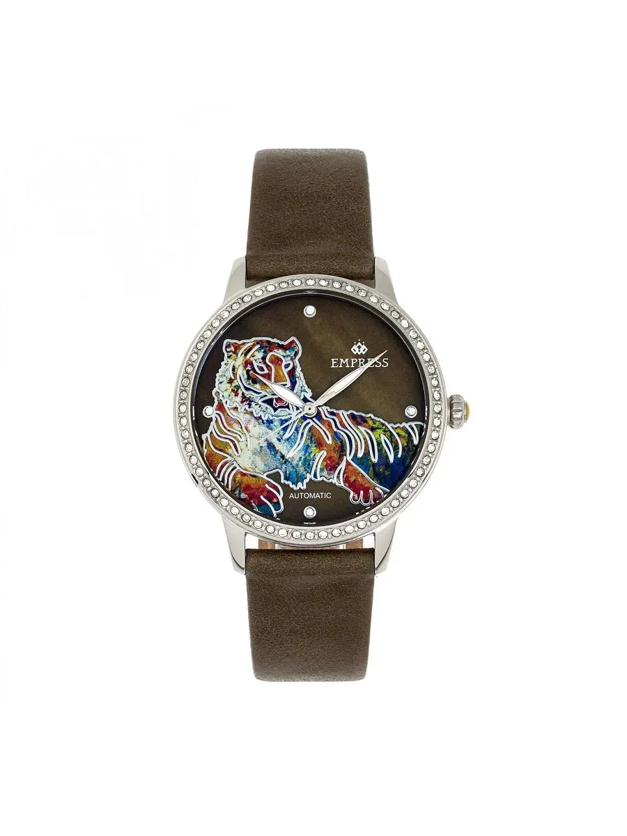 Женские часы Empress Diana Tiger Automatic Crystal EMPEM3001 — серебристый