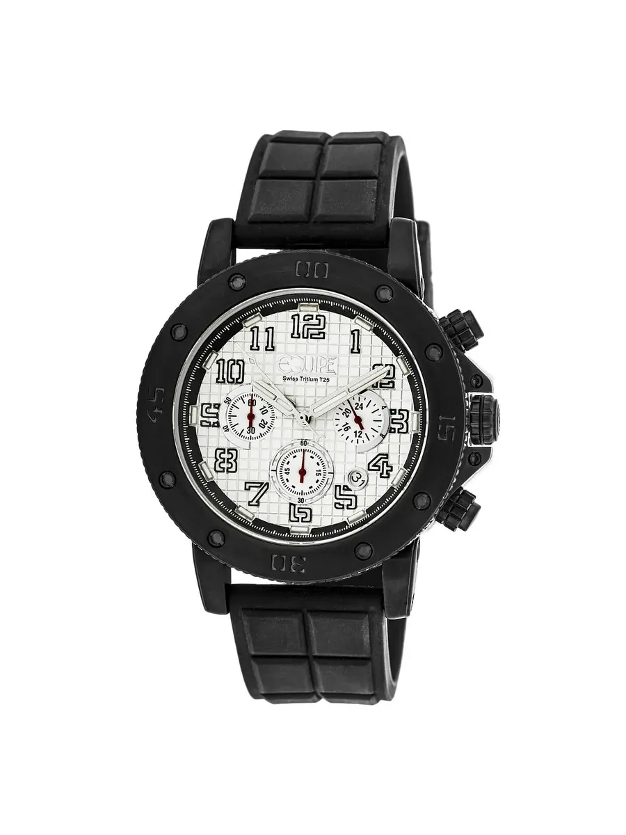 Мужские часы Equipe Tritium Arciform Chronograph с серебристым циферблатом ET412