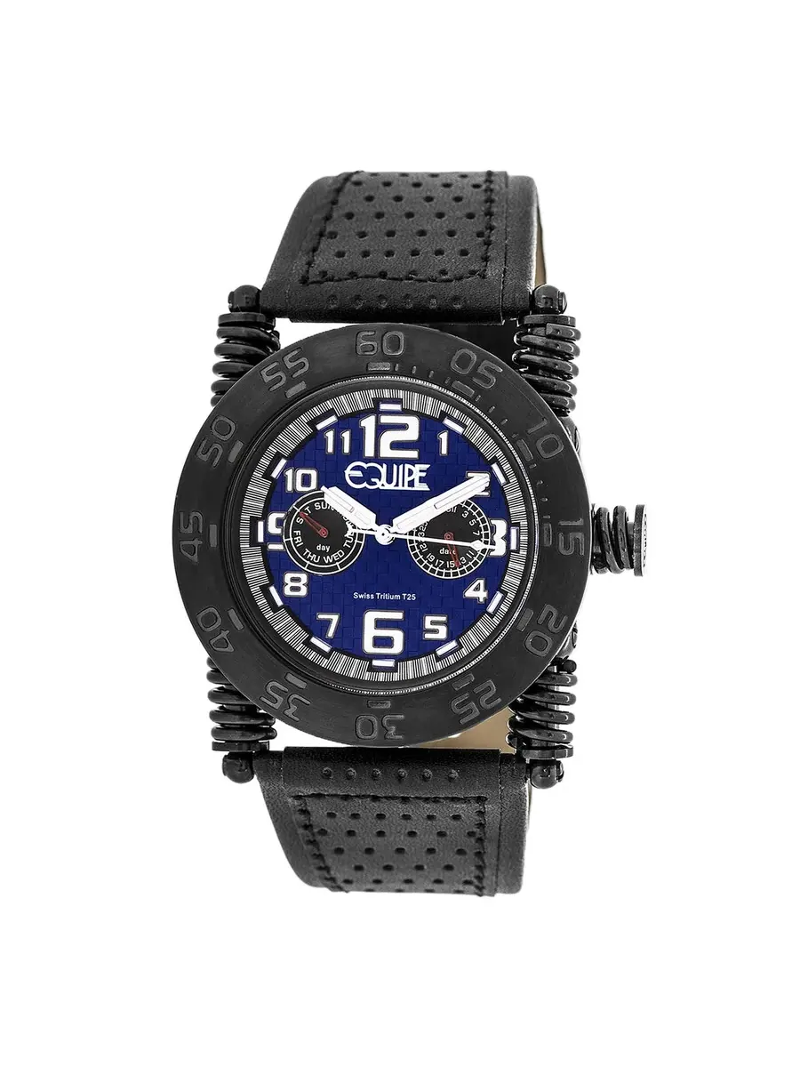 Мужские часы Equipe Tritium Coil с синим циферблатом ET103 — черный