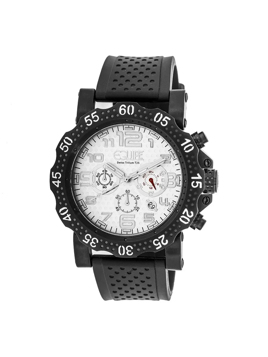 Мужские часы Equipe Tritium Rivet Chronograph с белым циферблатом ET207