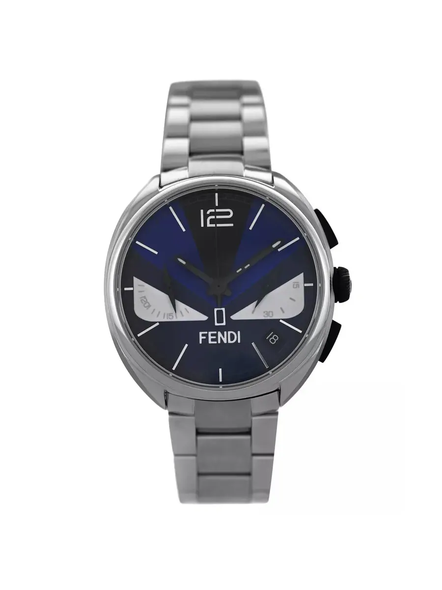 Мужские часы Fendi Momento Bugs Quartz с синим циферблатом F215013500 — серебристый