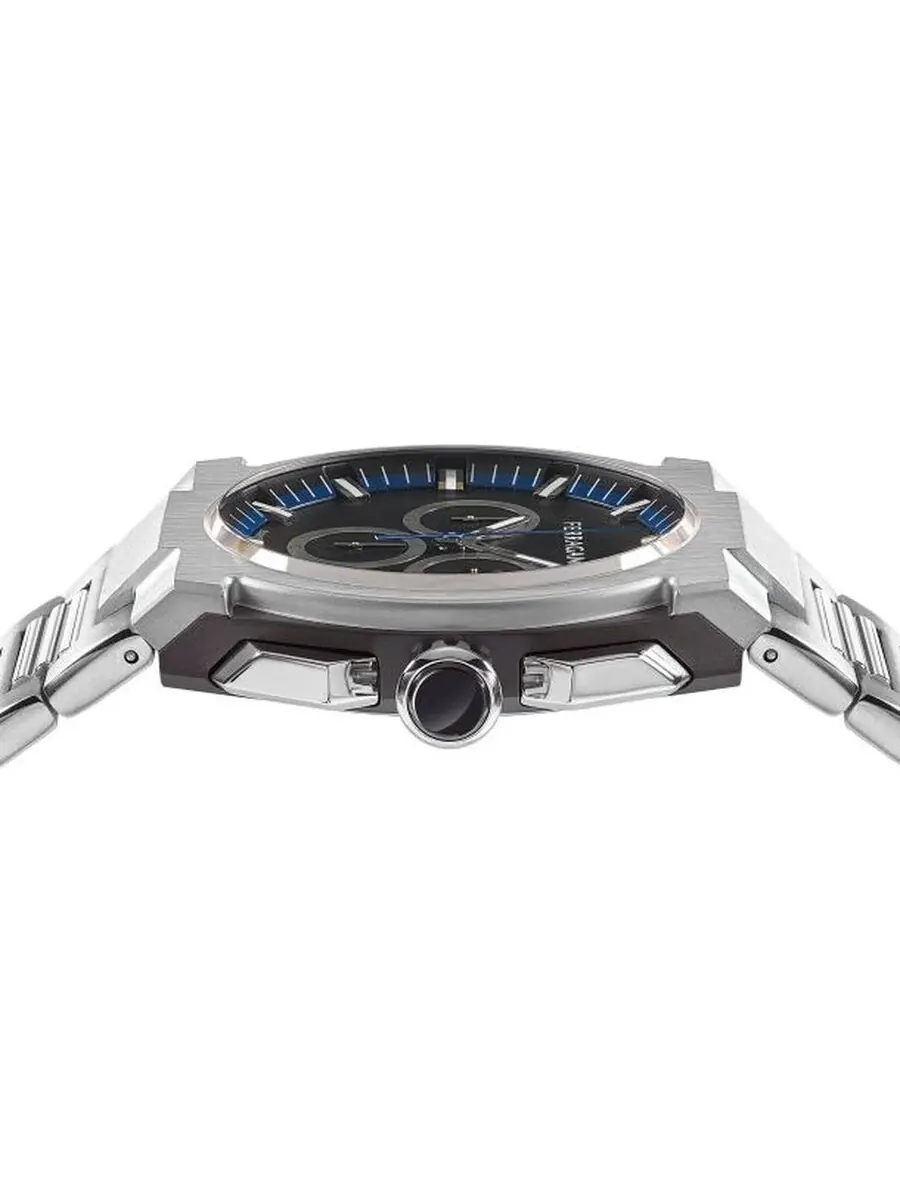 Мужские часы Ferragamo Edge Chronograph Quartz с черным циферблатом SFK200223 — изображение 2 из 3, оттенок серебряный