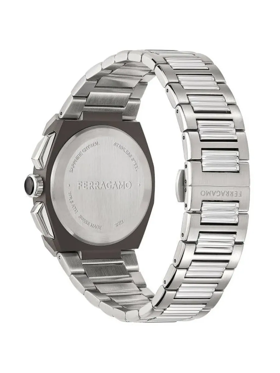 Мужские часы Ferragamo Edge Chronograph Quartz с черным циферблатом SFK200223 — изображение 3 из 3, оттенок серебряный